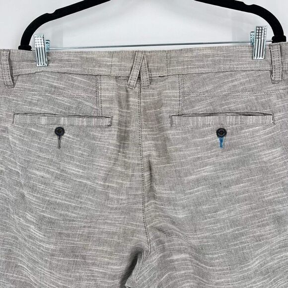 Modern amusement men’s flat front shorts Heathered gray small chino 100% cotton - Picture 4 of 9